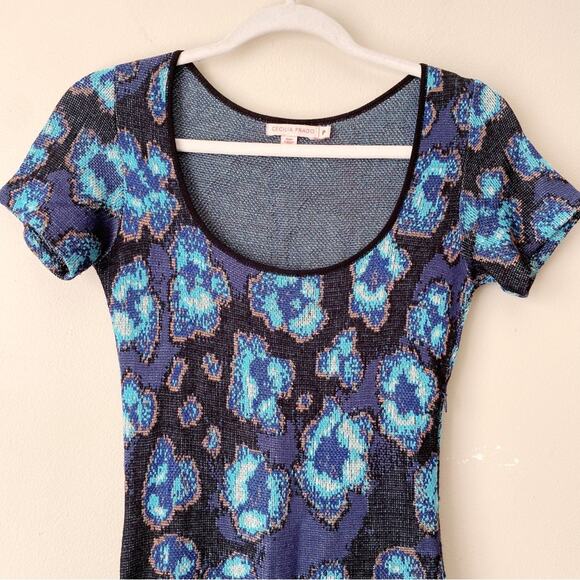 Cecelia Prado Anthropologie | Fit and Flare Knee Length Sweater Dress Blue Small - Picture 2 of 6